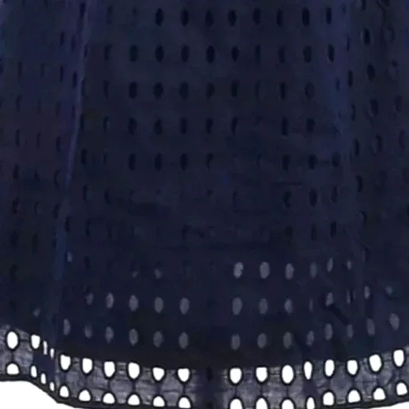 Chelsea & Theodore Navy One Shoulder Eyelet Dress Size L - Picture 3 of 9